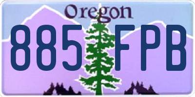 OR license plate 885FPB