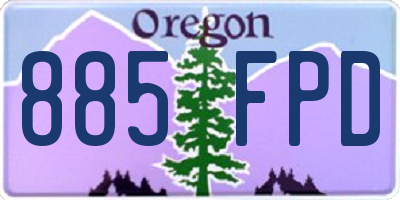 OR license plate 885FPD