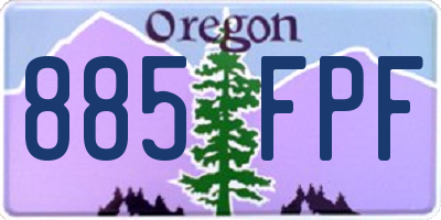 OR license plate 885FPF