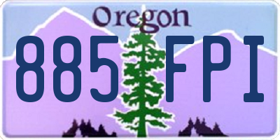 OR license plate 885FPI