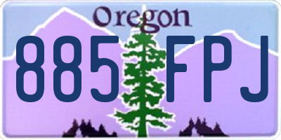 OR license plate 885FPJ