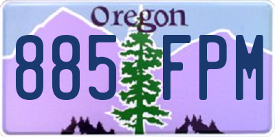 OR license plate 885FPM