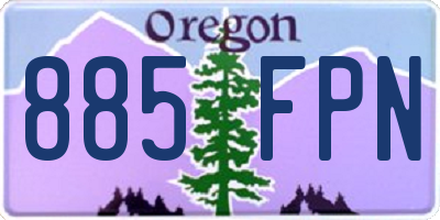 OR license plate 885FPN