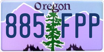 OR license plate 885FPP