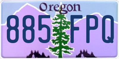 OR license plate 885FPQ