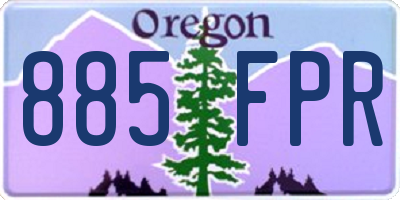 OR license plate 885FPR