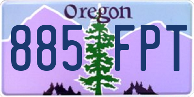 OR license plate 885FPT