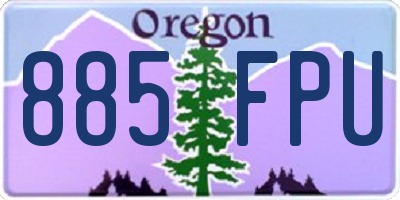 OR license plate 885FPU