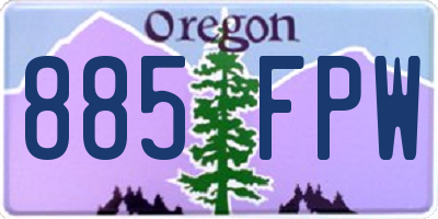 OR license plate 885FPW