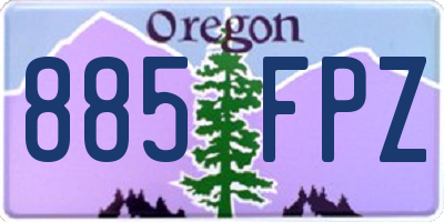 OR license plate 885FPZ