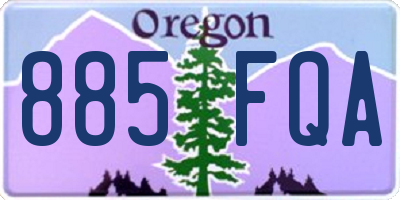 OR license plate 885FQA