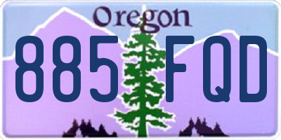 OR license plate 885FQD
