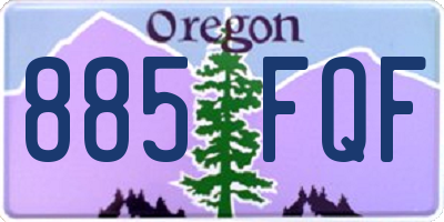 OR license plate 885FQF