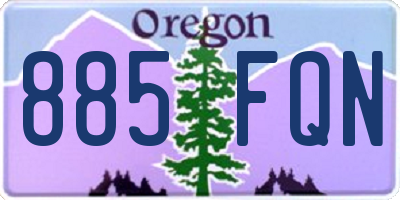 OR license plate 885FQN