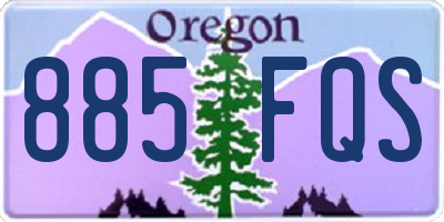 OR license plate 885FQS