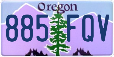 OR license plate 885FQV