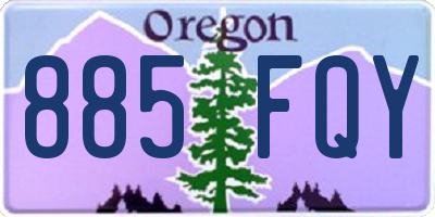 OR license plate 885FQY