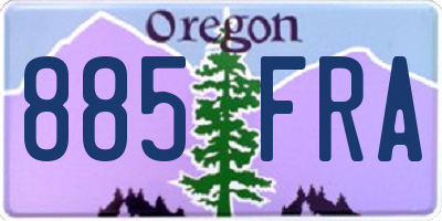 OR license plate 885FRA