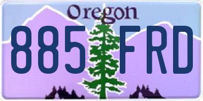 OR license plate 885FRD