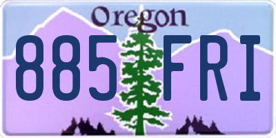 OR license plate 885FRI