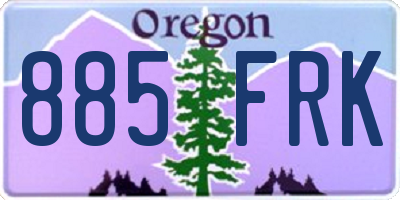 OR license plate 885FRK