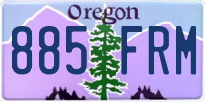 OR license plate 885FRM
