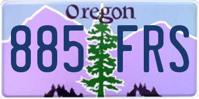 OR license plate 885FRS