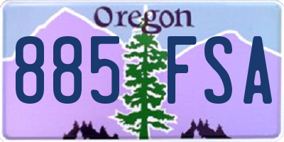 OR license plate 885FSA