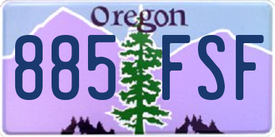 OR license plate 885FSF