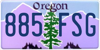 OR license plate 885FSG