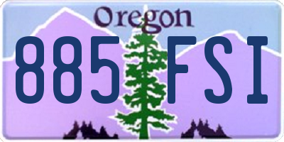 OR license plate 885FSI