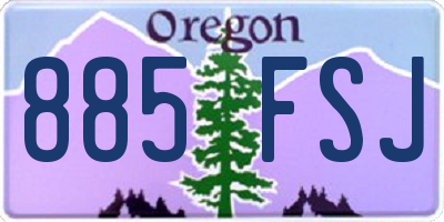 OR license plate 885FSJ
