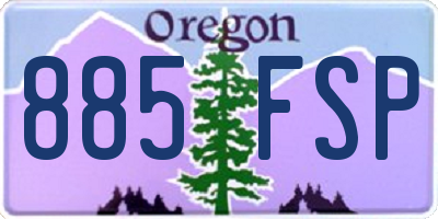 OR license plate 885FSP