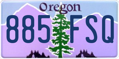 OR license plate 885FSQ