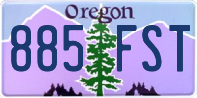 OR license plate 885FST