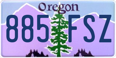 OR license plate 885FSZ
