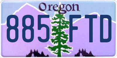 OR license plate 885FTD