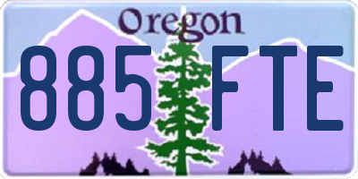 OR license plate 885FTE