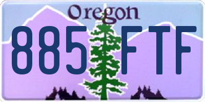 OR license plate 885FTF