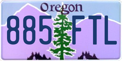 OR license plate 885FTL
