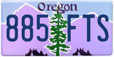 OR license plate 885FTS