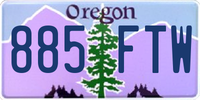 OR license plate 885FTW