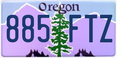 OR license plate 885FTZ