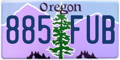 OR license plate 885FUB
