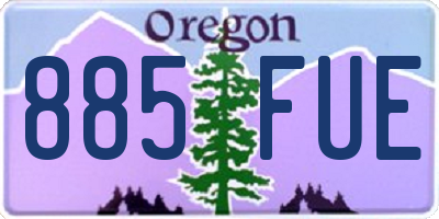 OR license plate 885FUE