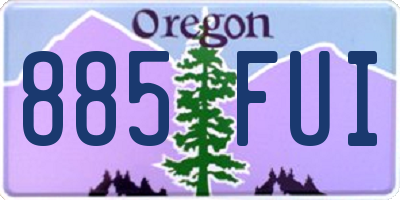 OR license plate 885FUI