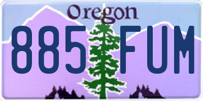 OR license plate 885FUM