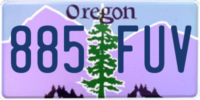 OR license plate 885FUV