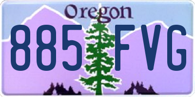 OR license plate 885FVG