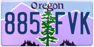 OR license plate 885FVK